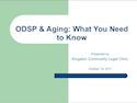 ODSP and Aging - What you need to know